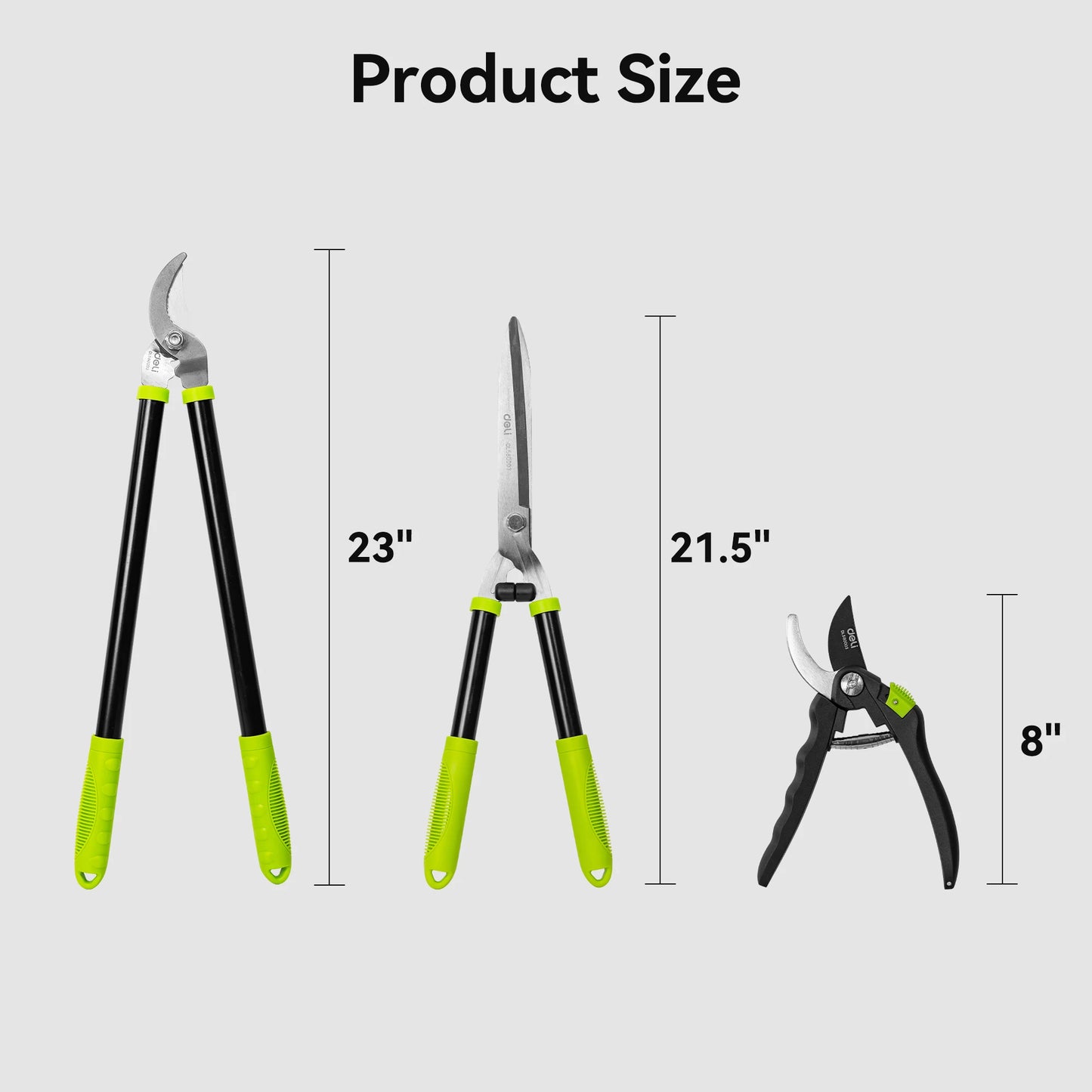 Deli 3 Piece Garden Tool Set Loppers Pruners Hedge Clippers