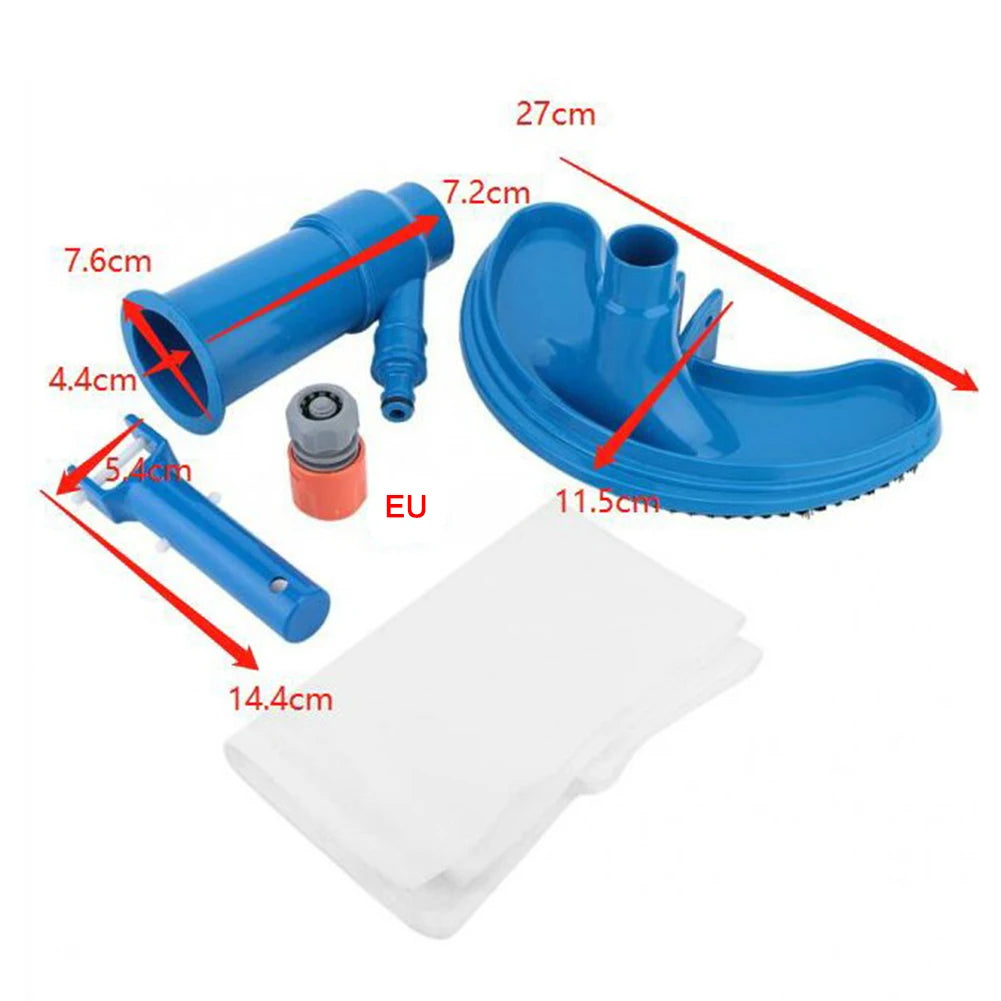 Professional Pool Vacuum Cleaning Tool Set With Brush EU Plug For Spa