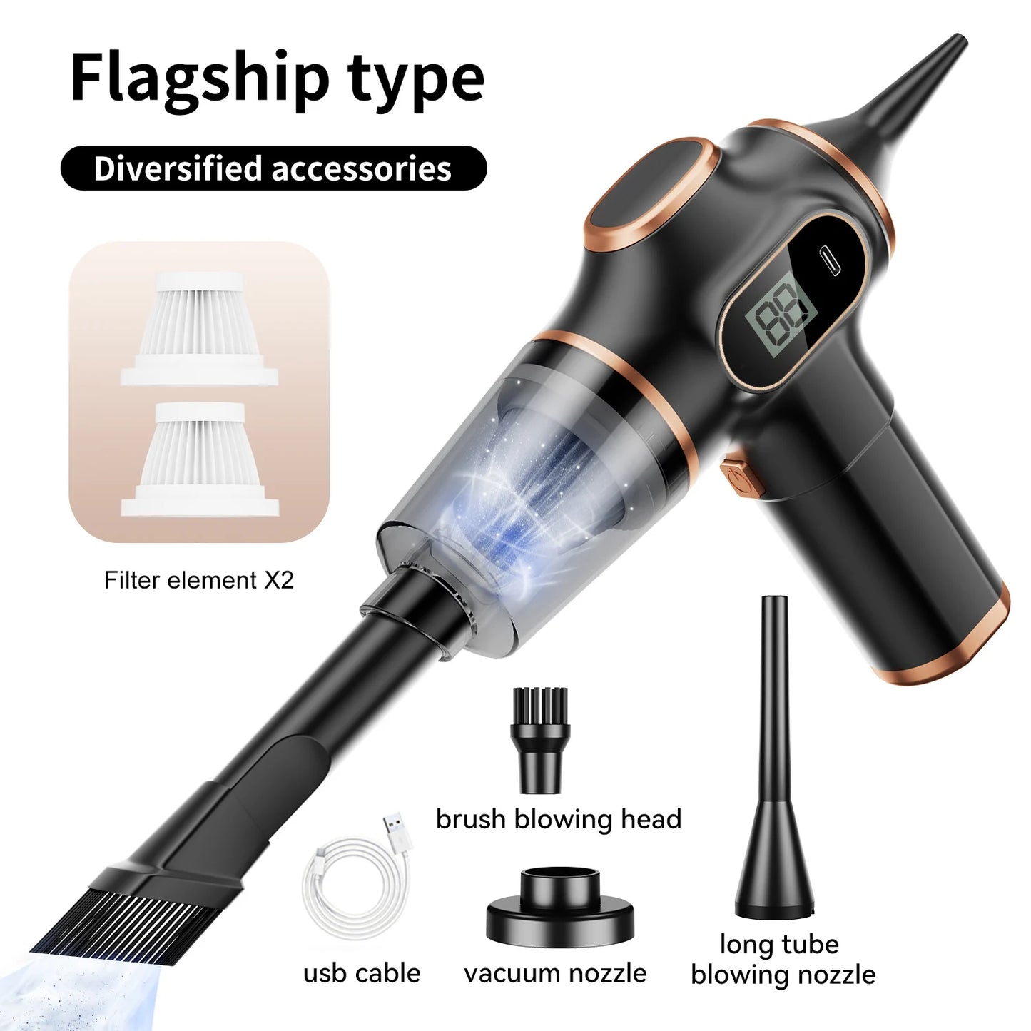 ABS Wireless Car Vacuum Cleaner Portable Mini Vacuum For Home