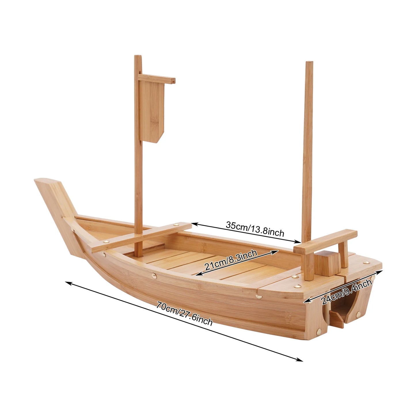 Bamboo Sushi Boat Serving Tray For Parties And Buffets