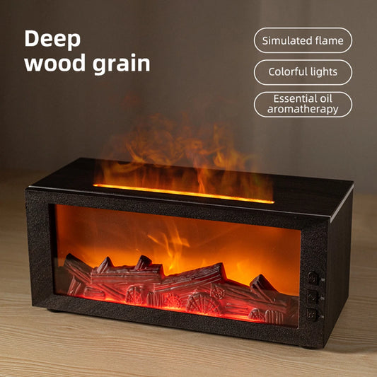 2025 Aromatherapy Ultrasonic Humidifier Essential Oil Diffuser for Home Cool Mist Electronics Night Light realistic flame