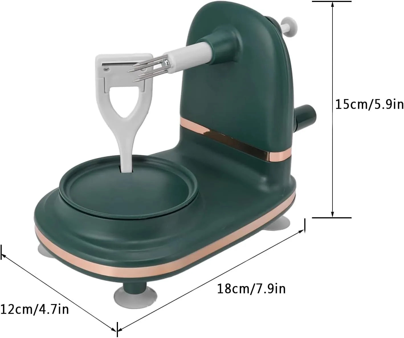 Multi Function Apple Peeler Slicer Corer with Suction Grip Stainless Steel Blade Safe Quick Fruit Prep Kitchen Gadget Tools Home