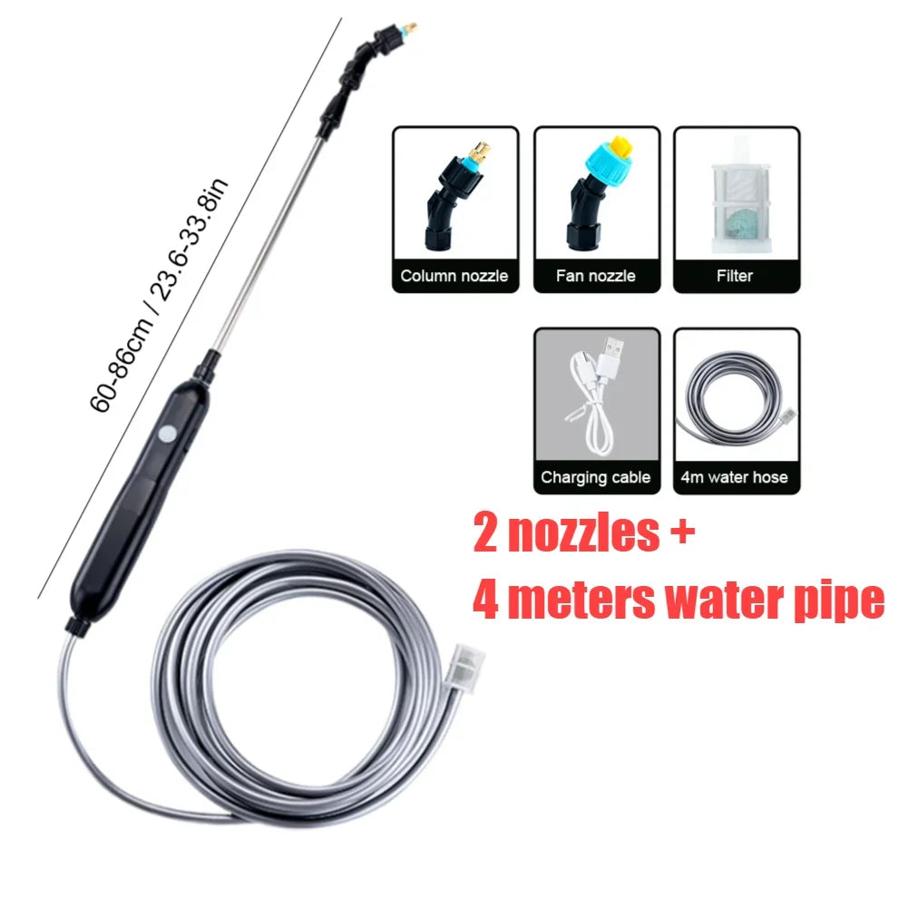Portable Electric Garden Sprayer With Telescopic Handle And Nozzles