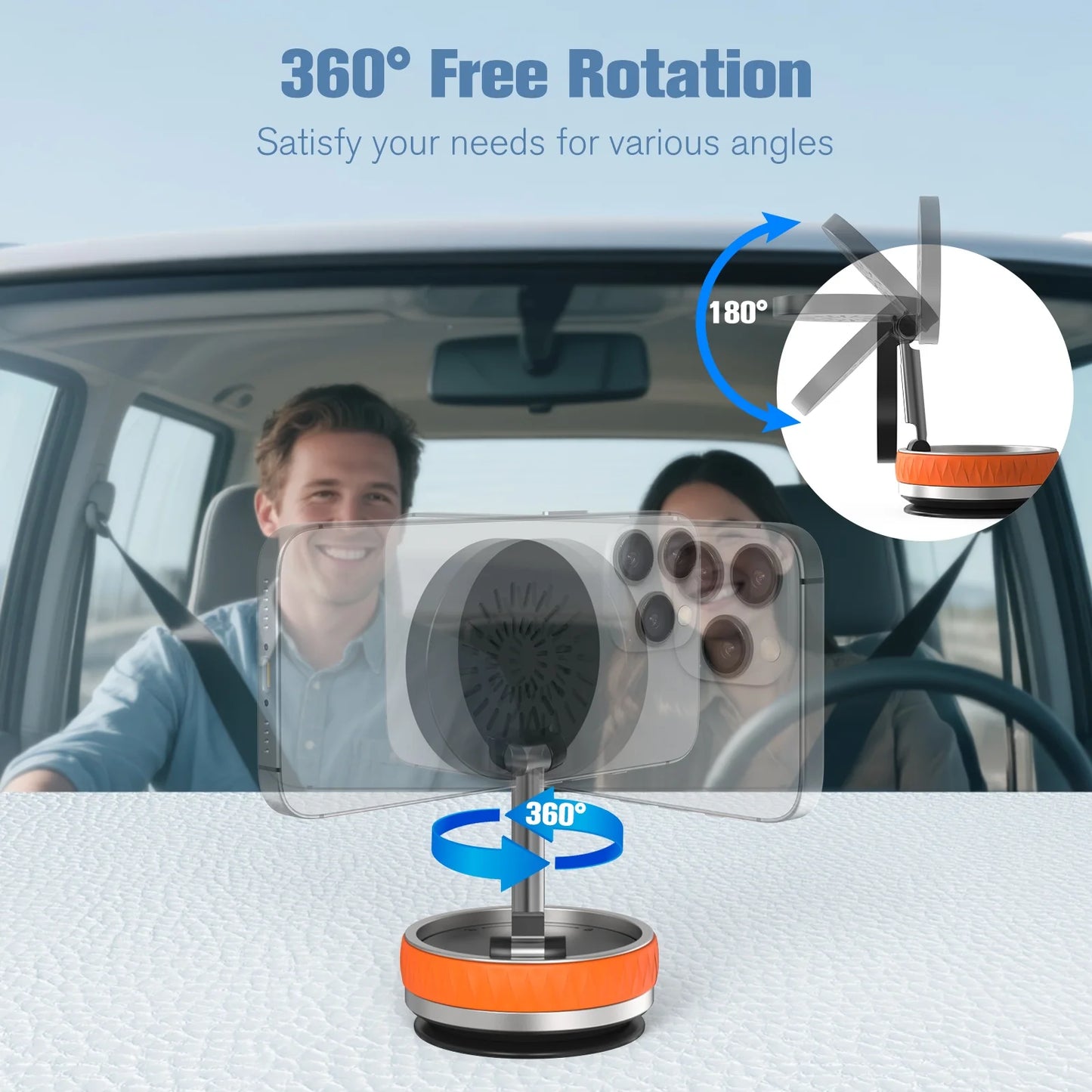 15W Wireless Car Charger Phone Holder N55 Magnetic Rotatable