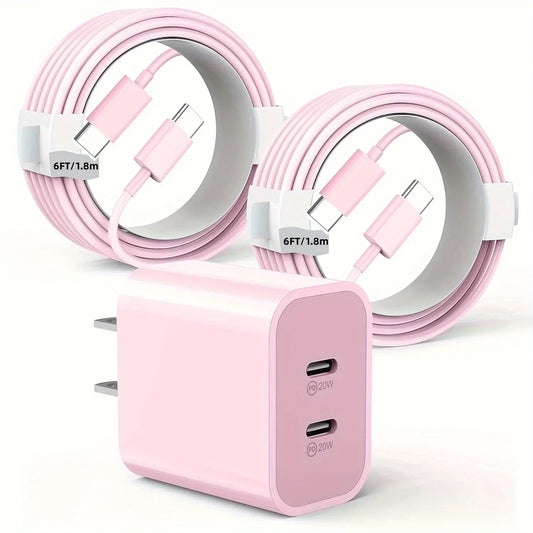 SANPRIO 2Pack 40W Dual USB C Charger IPhone 15 Pro