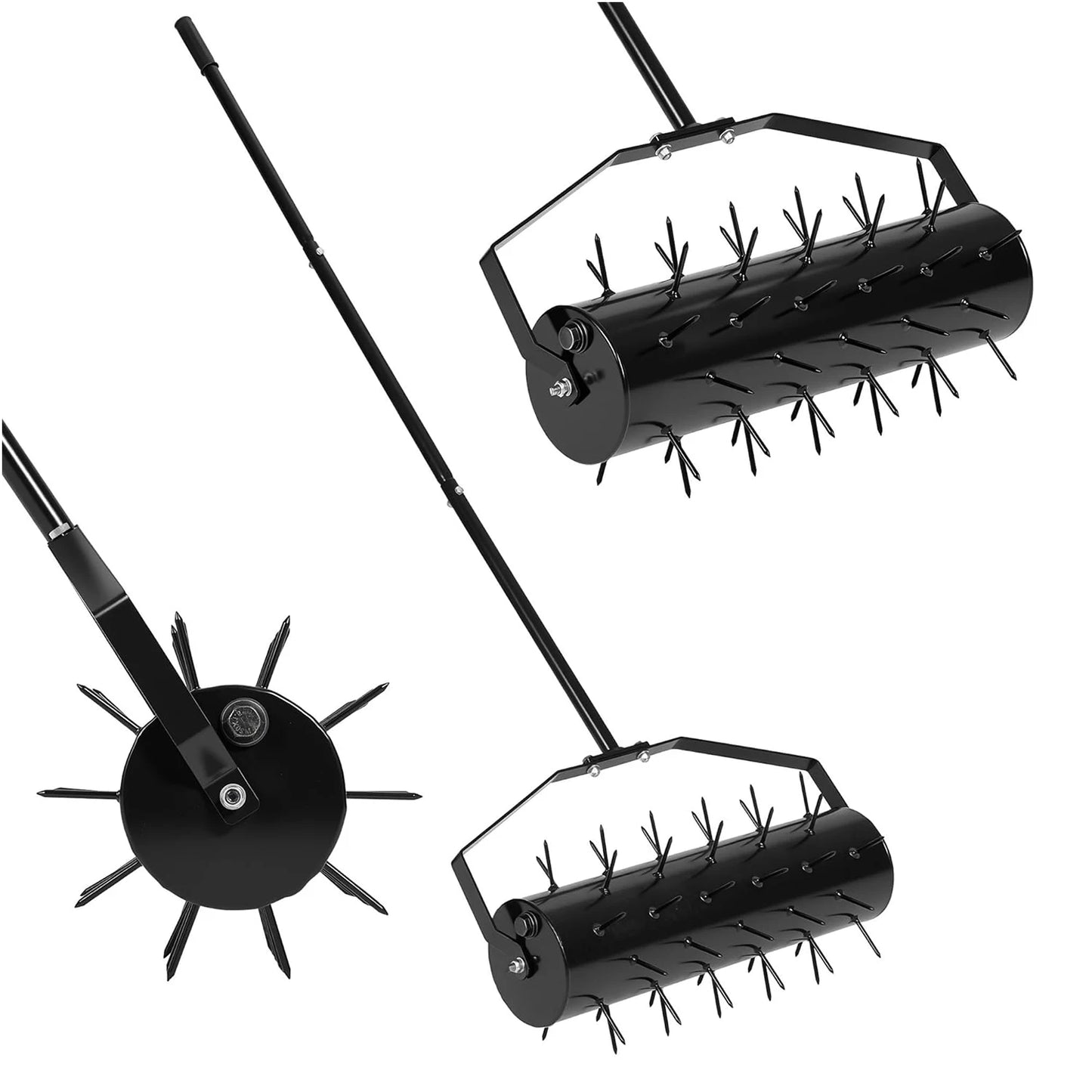 HiMISS Manual Roller Lawn Aerator With Pre Attached Spike