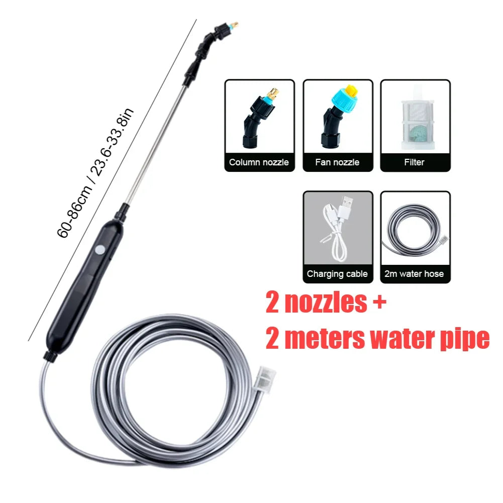 Portable Electric Garden Sprayer With Telescopic Handle And Nozzles