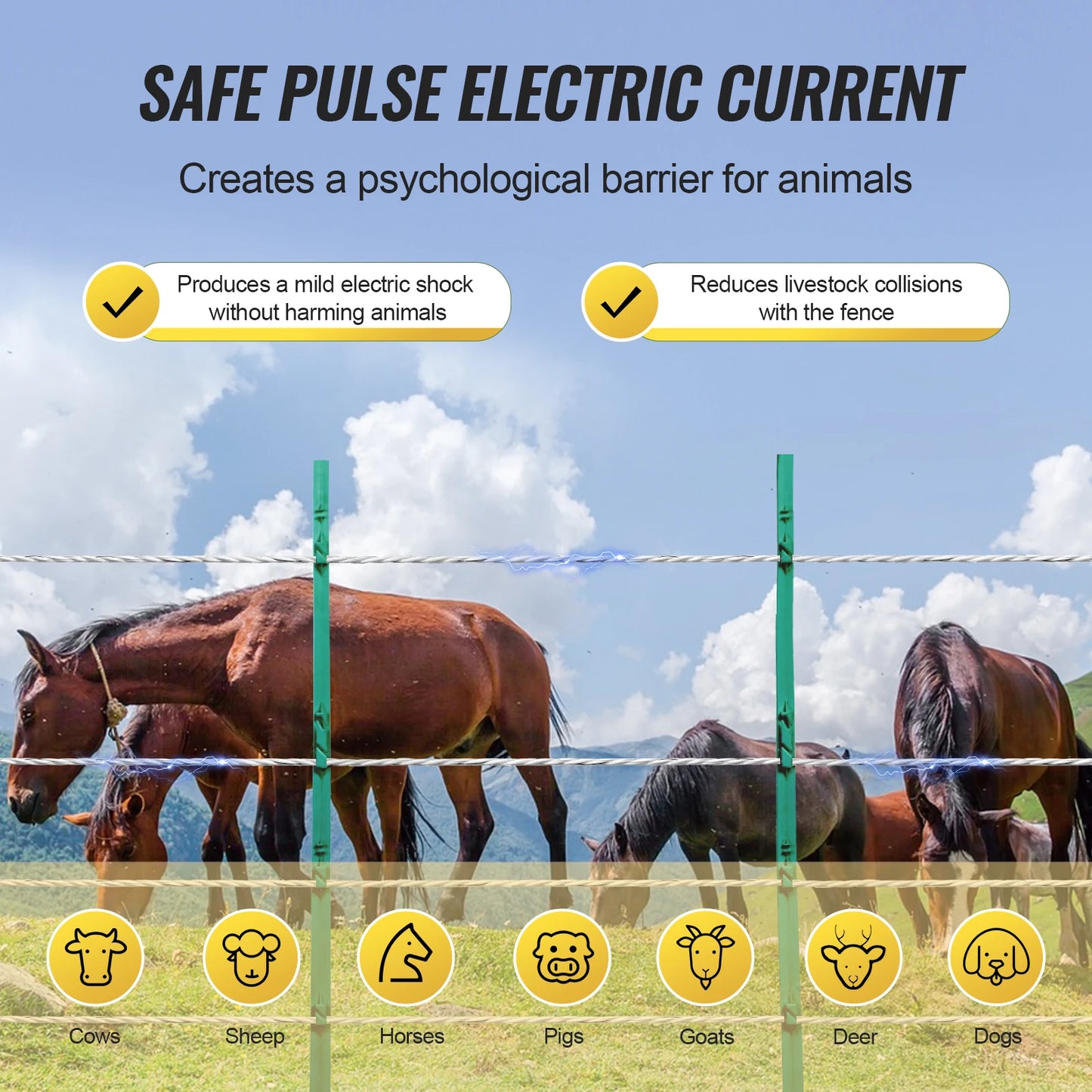 VEVOR Electric Fence Wire Polywire 6 Strands for Horse Fence