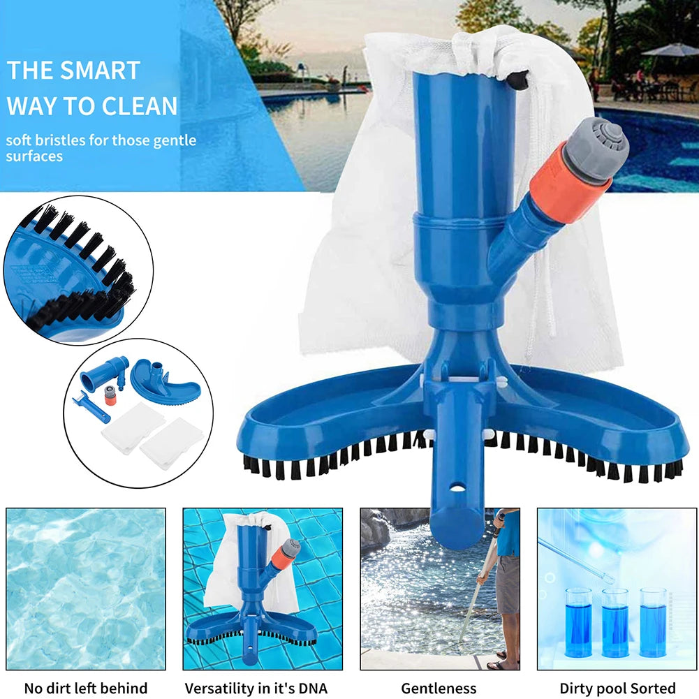 Professional Pool Vacuum Cleaning Tool Set With Brush EU Plug For Spa