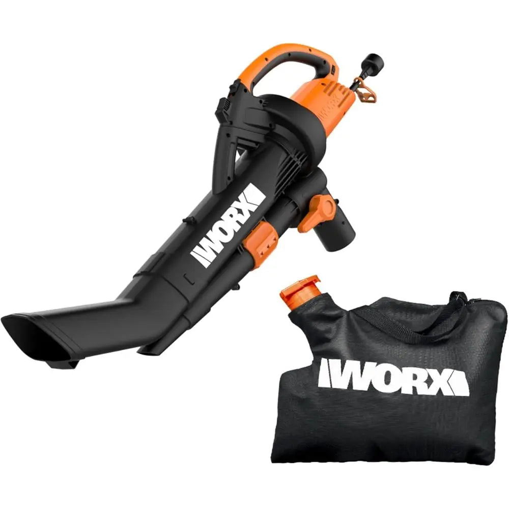 WG509 12 Amp Trivac, 3 in 1 Electric Leaf Blower, Leaf Vacuum & Leaf Mulcher for Lawn Care