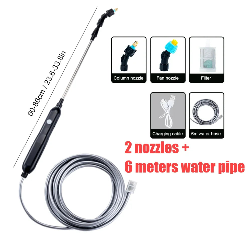 Portable Electric Garden Sprayer With Telescopic Handle And Nozzles
