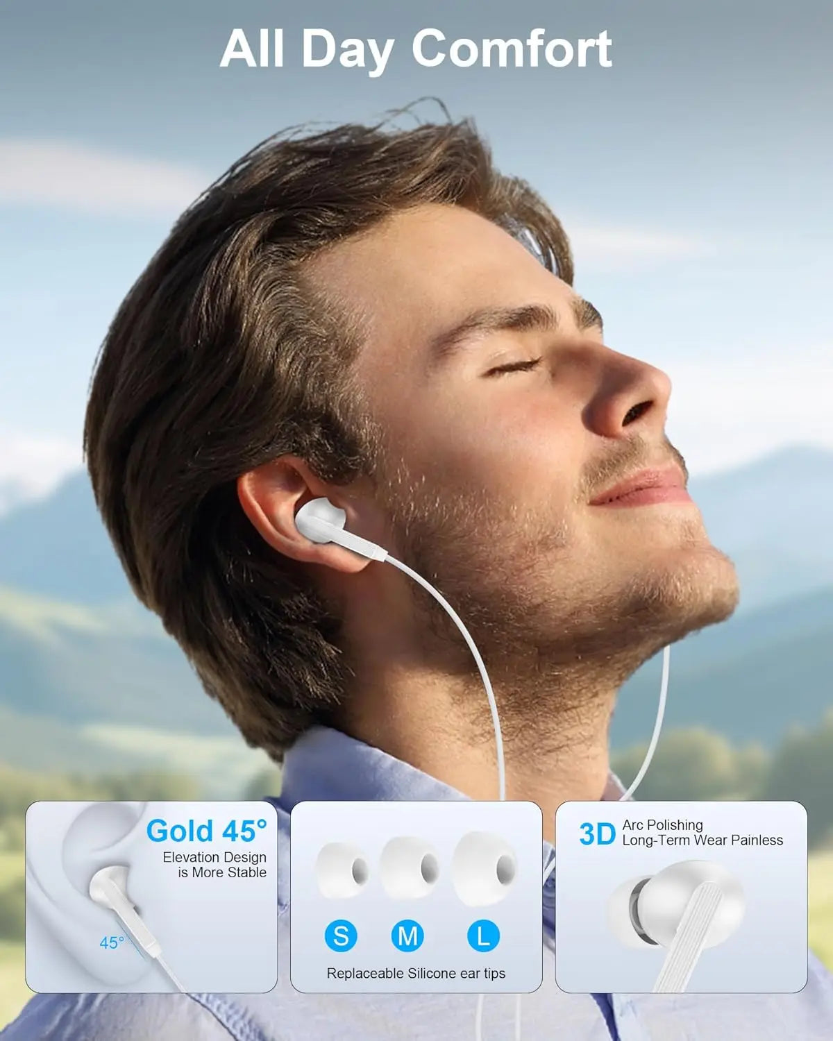 USB-C Wired Earbuds With Microphone For Smartphones