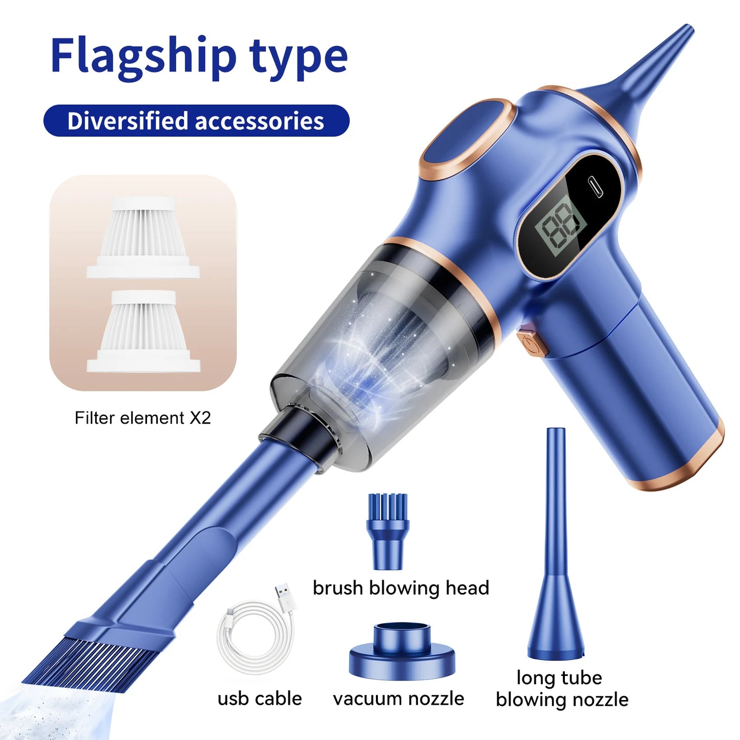 ABS Wireless Car Vacuum Cleaner Portable Mini Vacuum For Home