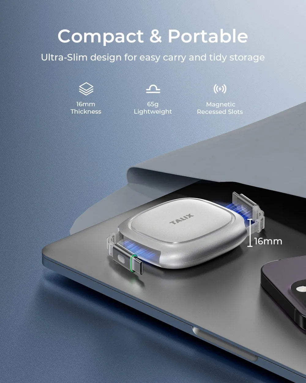 TALIX 240W Retractable USB C Cable 3.94Ft PD 3.2 Fast Charging USB C to USB C Cable Travel Charger Cable Mini Phone Charger Cord