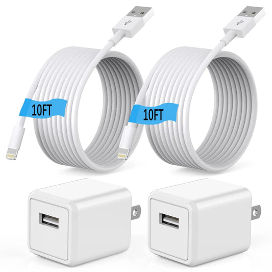 SANPRIO 2-Pack Lightning Cable and USB Wall Charger Set