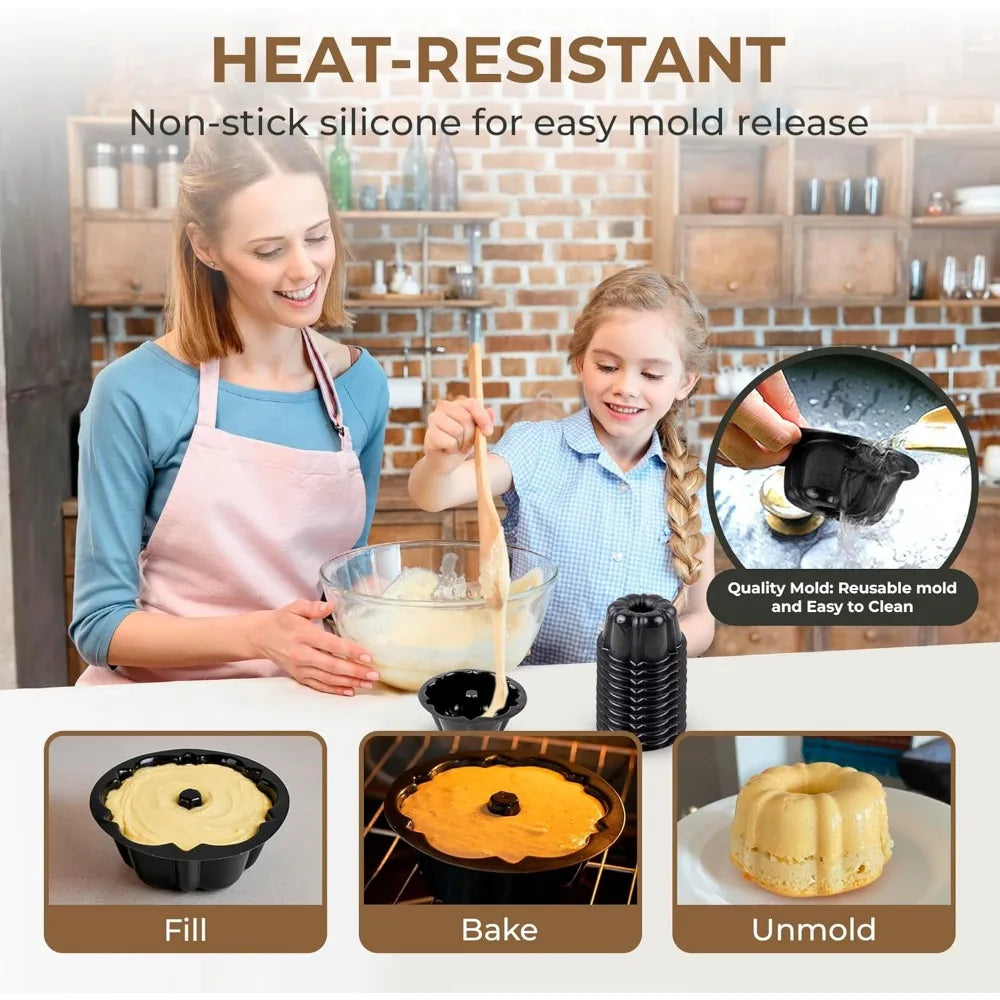 Reusable Mini Flan Molds 50-Pack For Baking And Freezing