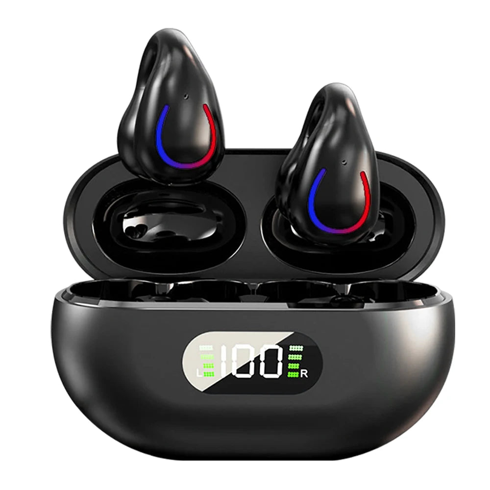 GREATWALL Wireless Bluetooth Earphones Earhook HIFI Headphones Stereo Sound Sports Headset HD Call Earbuds LED Digital Display